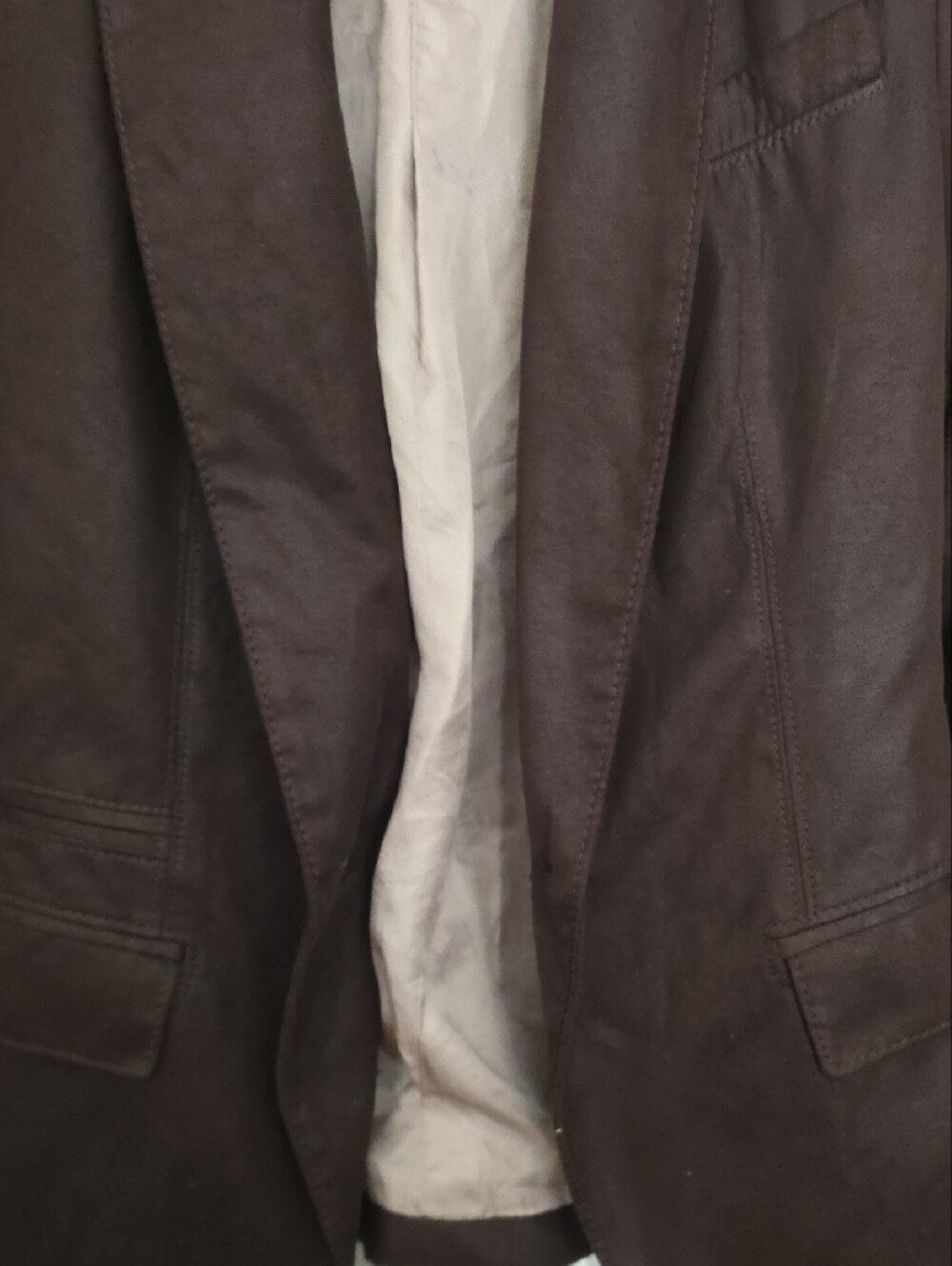 Zara Basic Brown Suede-Look Blazer - Picture 3 of 7